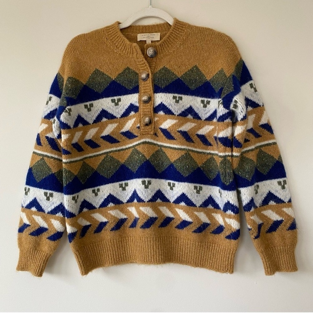 Sezane Multicolor Geometric Sweater